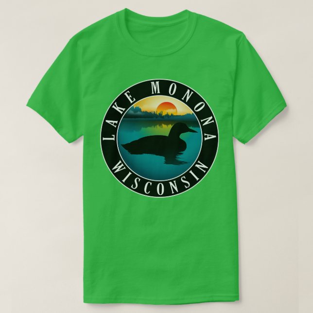 Camiseta Lago Monona Wisconsin Loon (Diseño del anverso)