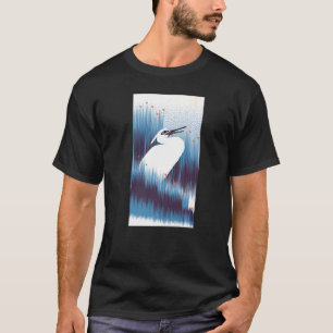 Camiseta Lago natural de aves blancas de garza japonesas Ar