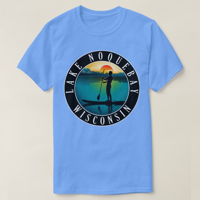 Camiseta Lago Noquebay Wisconsin Paddleboarding (Diseño del anverso)