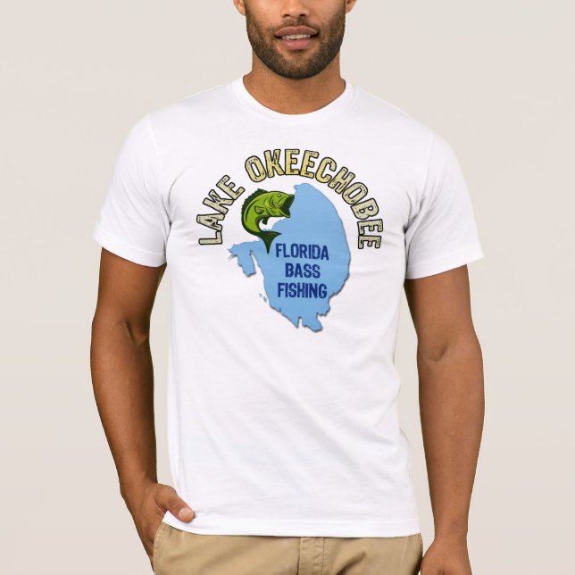 Camiseta Lago Okeechobee, pesca de la lubina de la Florida (Anverso)