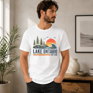 Camiseta Lago Ontario Vintage Grandes Lagos Vida Lacustre