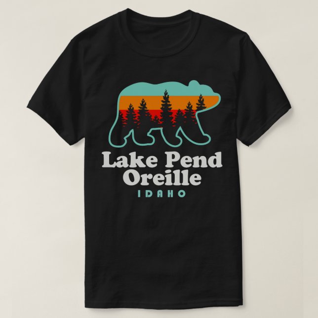 Camiseta Lago Pend Oreille Idaho Camping Pesquero (Diseño del anverso)