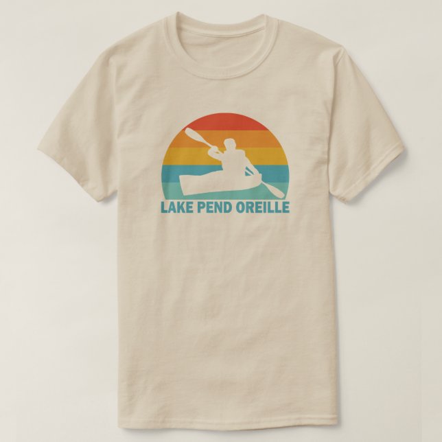 Camiseta Lago Pend Oreille Idaho Kayak (Diseño del anverso)