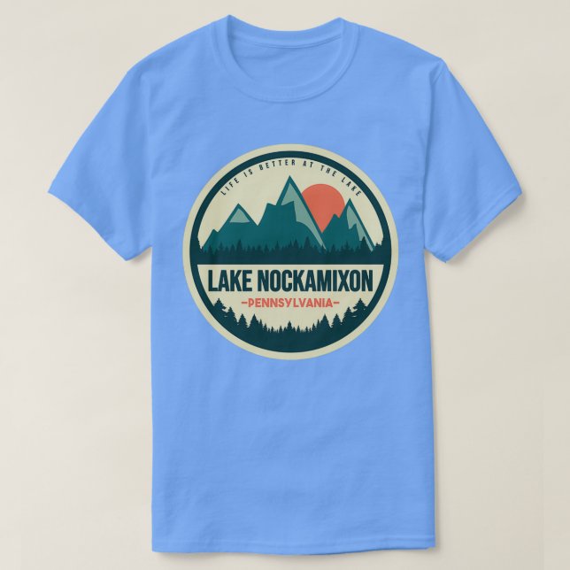 Camiseta Lago Retro Nockamixon Pennsylvania (Diseño del anverso)