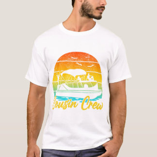 Camiseta Lago Retro Sunset de verano de la Tripulación de P