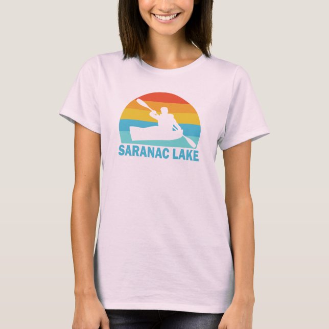 Camiseta Lago Saranac Kayak Nueva York (Anverso)