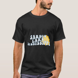 Camiseta Lago Sardis Mississippi Sra Retro Wavy Souvenir Va