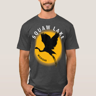 Camiseta Lago Squaw en Michigan Heron Sunrise