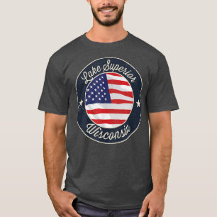 Camiseta Lago Superior - Patriotic Wisconsin Souvenir T-Shi
