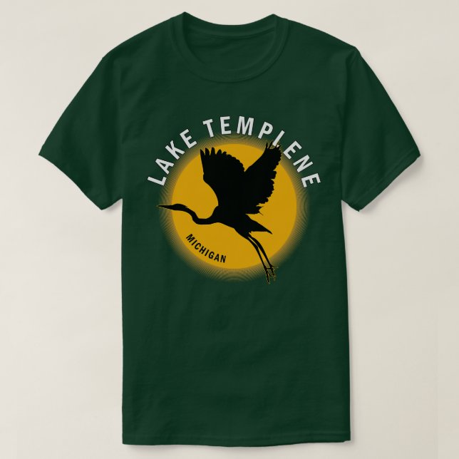 Camiseta Lago Templene en Michigan Heron Sunrise (Diseño del anverso)