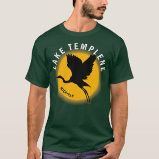 Camiseta Lago Templene en Michigan Heron Sunrise