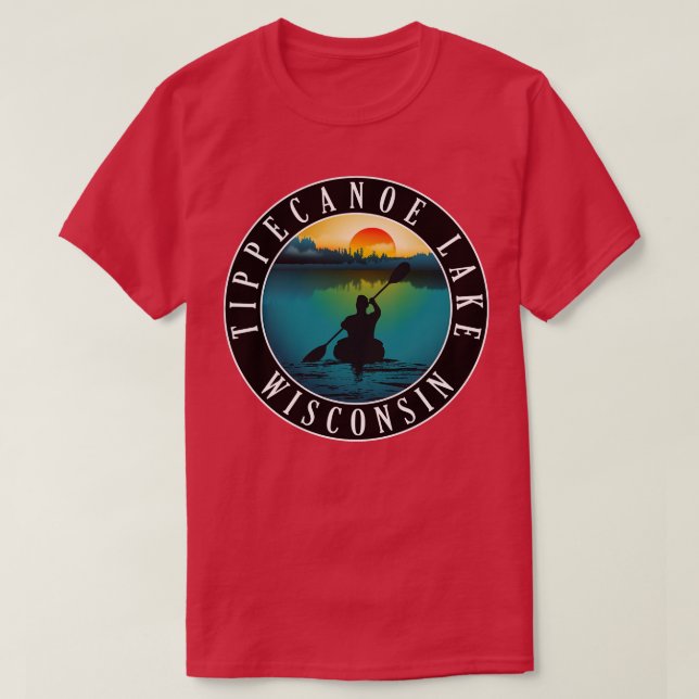 Camiseta Lago Tippecanoe Wisconsin Kayak (Diseño del anverso)