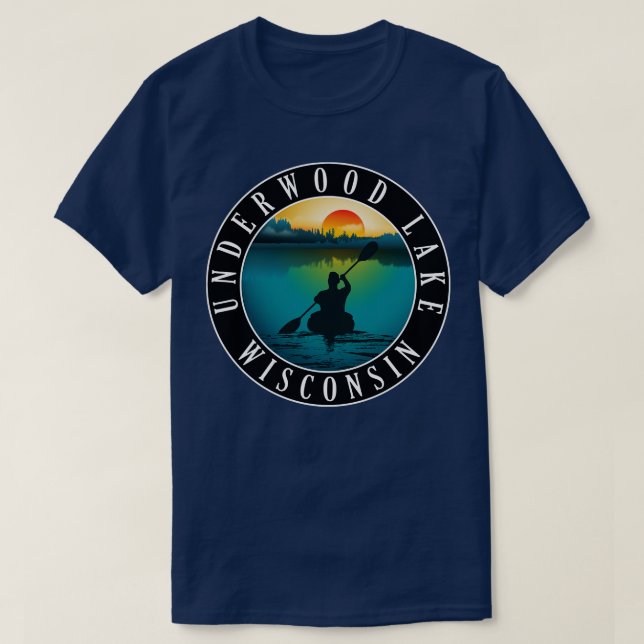 Camiseta Lago Underwood Wisconsin Kayaking (Diseño del anverso)