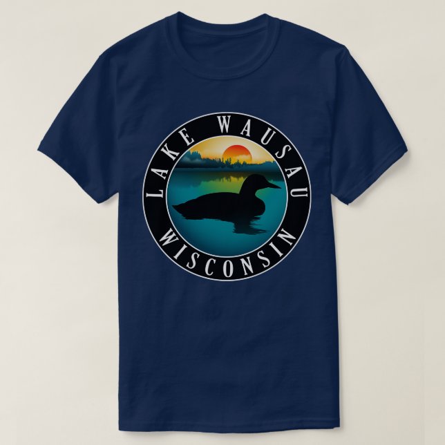 Camiseta Lago Wausau Wisconsin Loon (Diseño del anverso)
