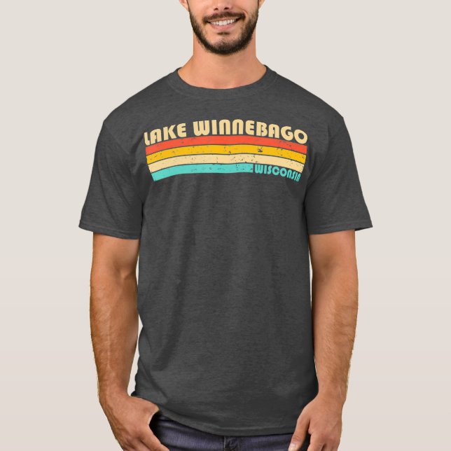 Camiseta LAGO WINNEBAGO WISCONSIN CIFRA Pescador (Anverso)