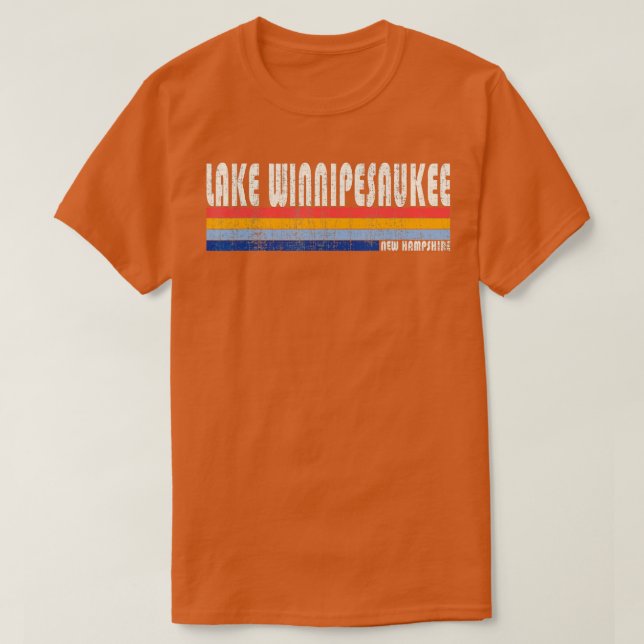 Camiseta Lago Winnipesaukee estilo años 80 NH (Diseño del anverso)