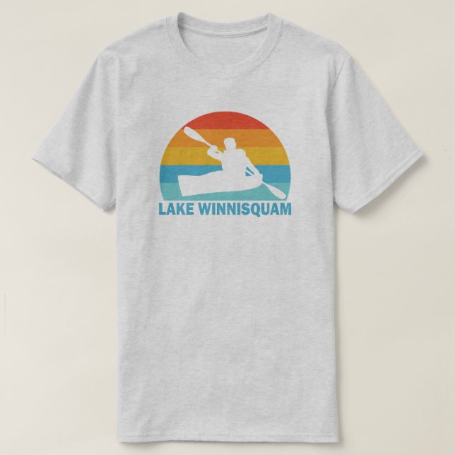 Camiseta Lago Winnisquam New Hampshire Kayak (Diseño del anverso)