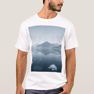 Camiseta Lagos de montaña tranquilos con algas de agua