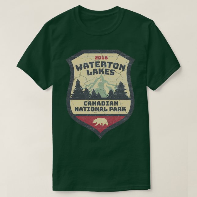 Camiseta Lagos de Waterton y Parque Nacional Canadiense  (Diseño del anverso)