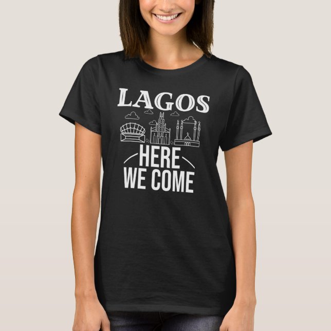 Camiseta Lagos Nigeria City Trip Skyline Map Travel (Anverso)