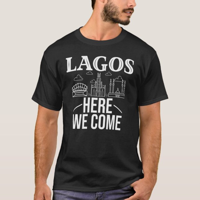 Camiseta Lagos Nigeria City Trip Skyline Map Travel (Anverso)