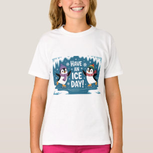 Camiseta Lagos Pingüinos Patinando Sobre Hielo Dibujo Anima
