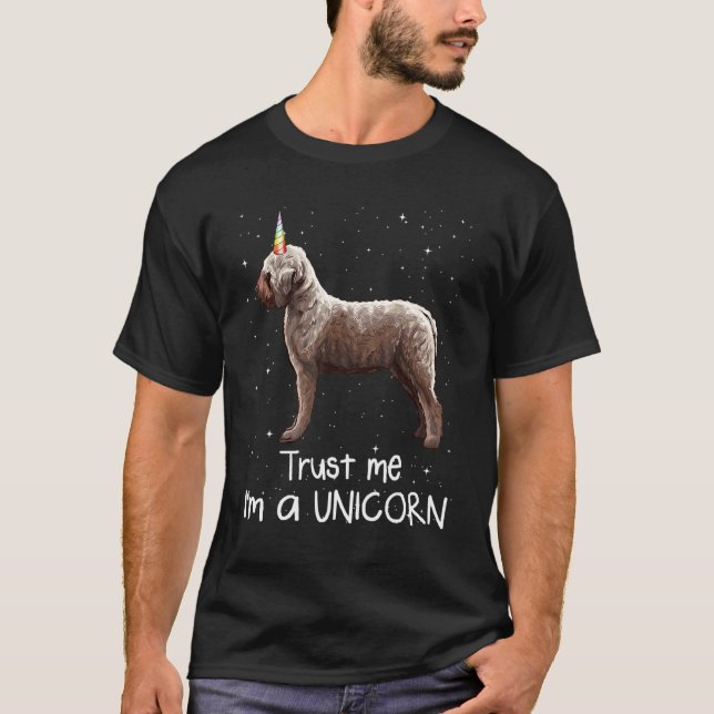 Camiseta Lagotti Romagnoli Confía En Mí Como Perro Unicorni (Anverso)