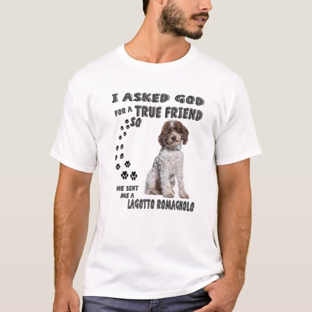 Camiseta Lagotto Romagnolo diciendo a mamá papá imprimir, w (Anverso)