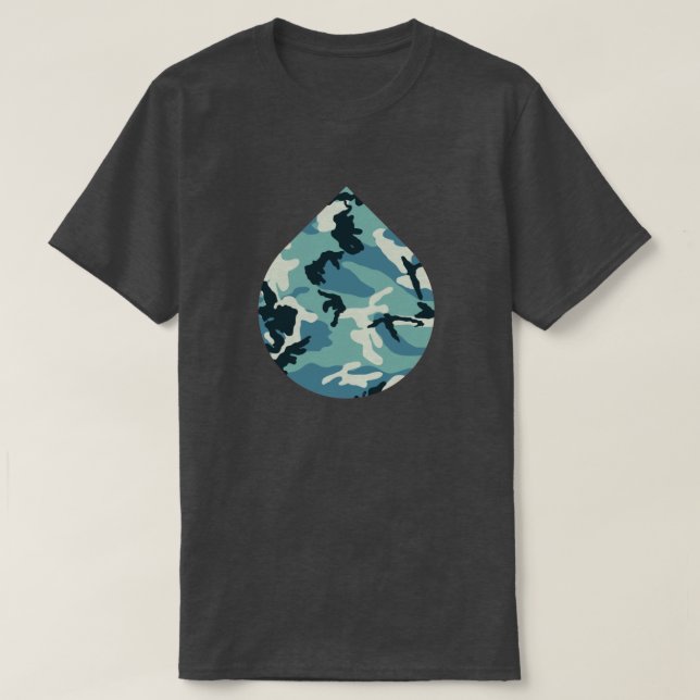 Camiseta Lágrima de patrón de camo de invierno (Diseño del anverso)