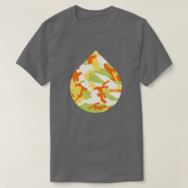 Camiseta Lágrima de patrón de camo de verano (Diseño del anverso)