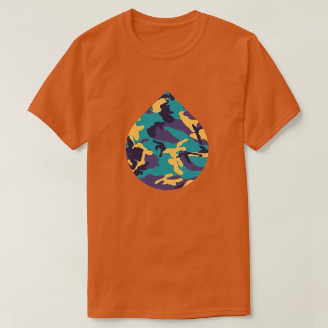 Camiseta Lágrima de patrón de camo de verano medio (Diseño del anverso)