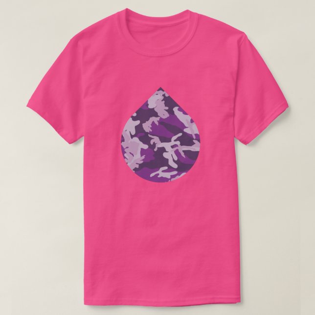 Camiseta Lágrima de patrón de color morado (Diseño del anverso)