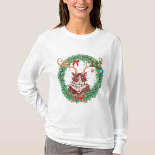 Camiseta Lágrimas de gato de Navidades malhumorados corean