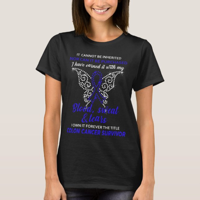 Camiseta lágrimas de sudor de sangre de sobrevivientes de c (Anverso)