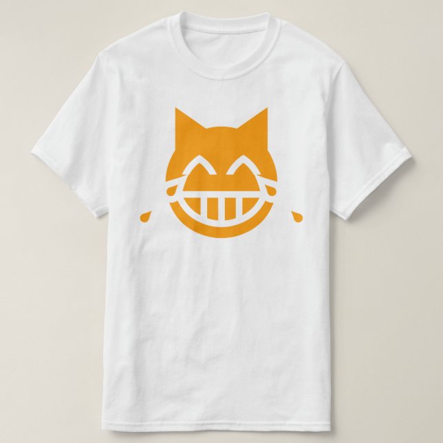 Camiseta Lágrimas del gato de la Emoji de alegría (Diseño del anverso)