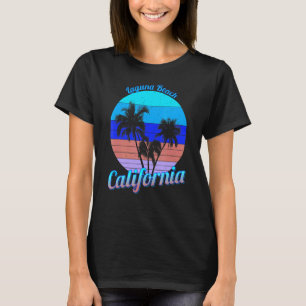 Camiseta Laguna Beach California Retro Palm Trees Beach Sum