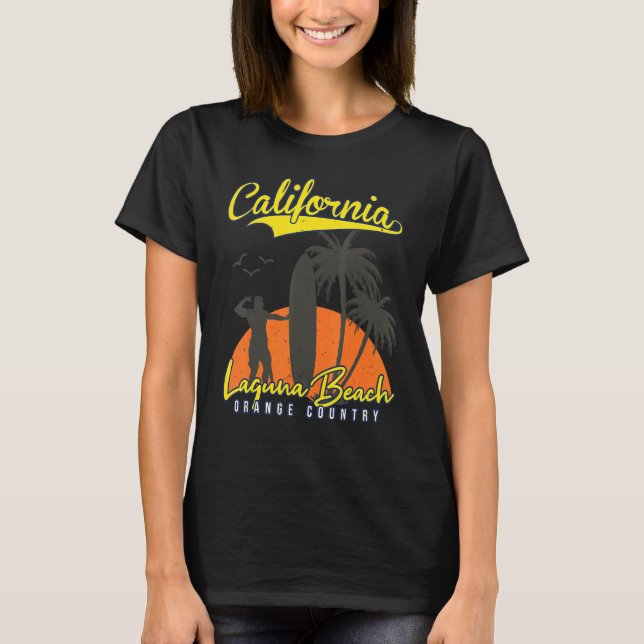 Camiseta Laguna Beach California Surfing Sunset (Anverso)