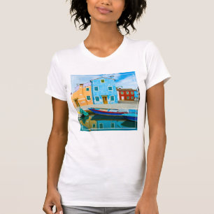 Camiseta Laguna colorida de la escena  Venetian del barco