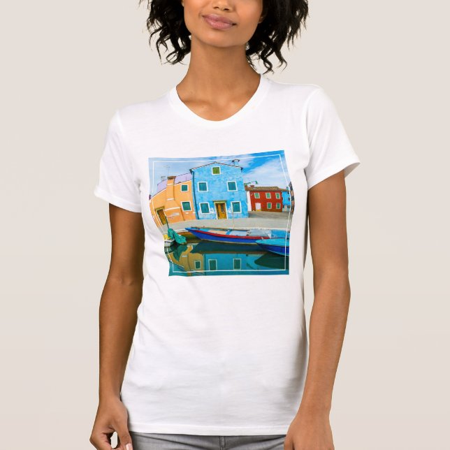 Camiseta Laguna colorida de la escena |Venetian del barco (Anverso)