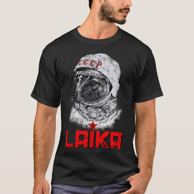 Camiseta Laika El cohete superespacial CCCP Rusia Soviética (Anverso)