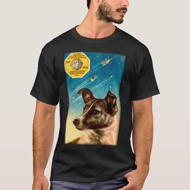 Camiseta Laika El Sputnik 2 Perro Espacial Ruso (Anverso)