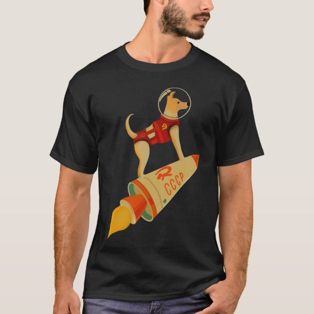 Camiseta Laika The CCCP Soviet Russia Super Space Rocket Do (Anverso)
