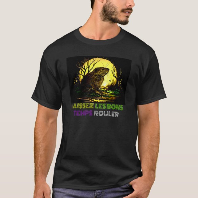 Camiseta Laissez Les Bons Temps Rouler Mardi Gras Nutria Ne (Anverso)
