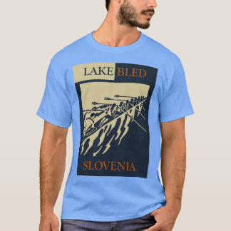 Camiseta Lake Bled in Slovenia Vintage Retro Style Rowing W