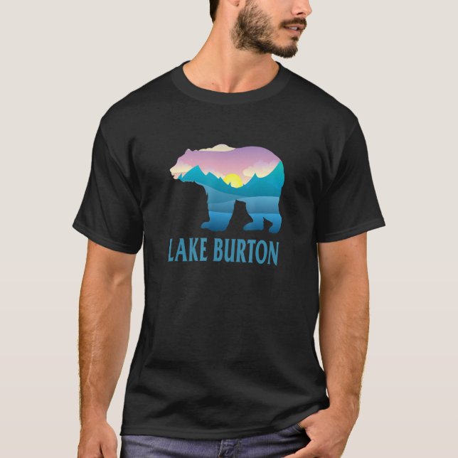 Camiseta Lake Burton Mountain Purple Setting Sun Bear Natur (Anverso)