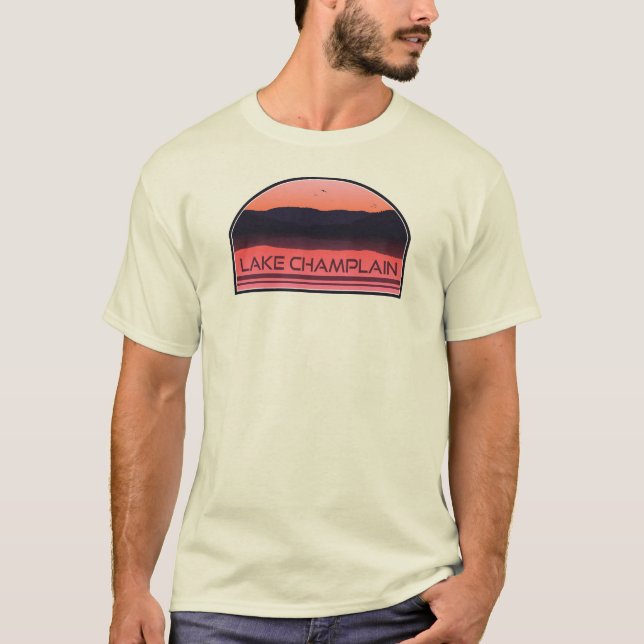 Camiseta Lake Champlain New York Vermont Red Sunrise (Anverso)