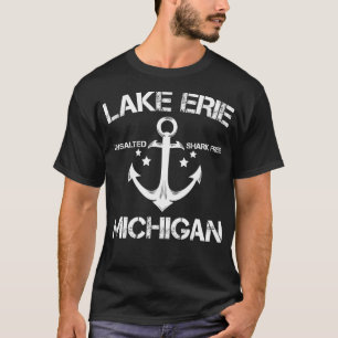 Camiseta LAKE ERIE MICHIGAN Gracioso Campamento de pesca Su