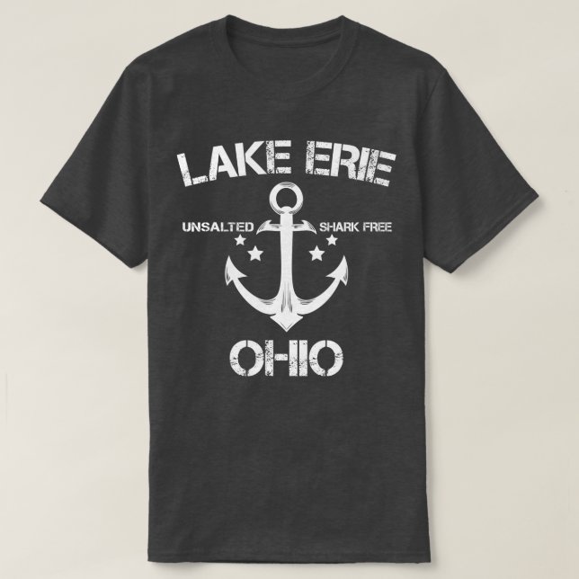 Camiseta LAKE ERIE OHIO Gracioso Pesca Camping Regalo de ve (Diseño del anverso)