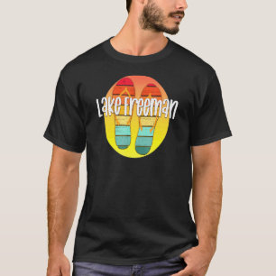 Camiseta Lake Freeman Indiana Retro Flipflop Sunset Graphic