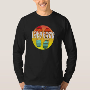 Camiseta Lake Gage Indiana Retro Flipflop Sunset Graphic